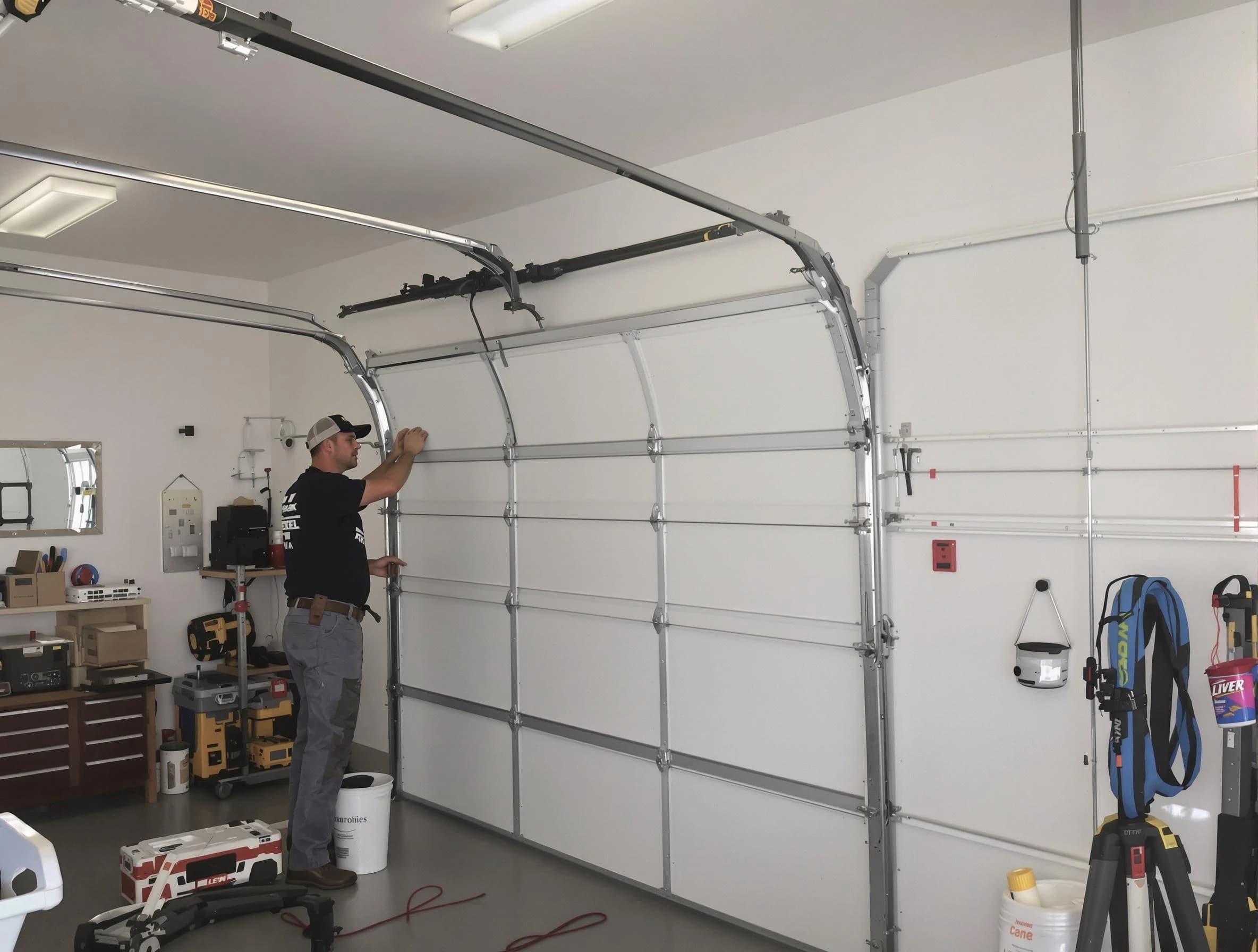 Florence Garage Door Repair team installing new garage door in Florence